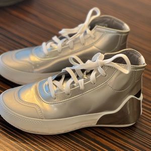 ADIDAS STELLA MCCARTNEY Womens Treino Mid Metallic Sneakers Silver 6